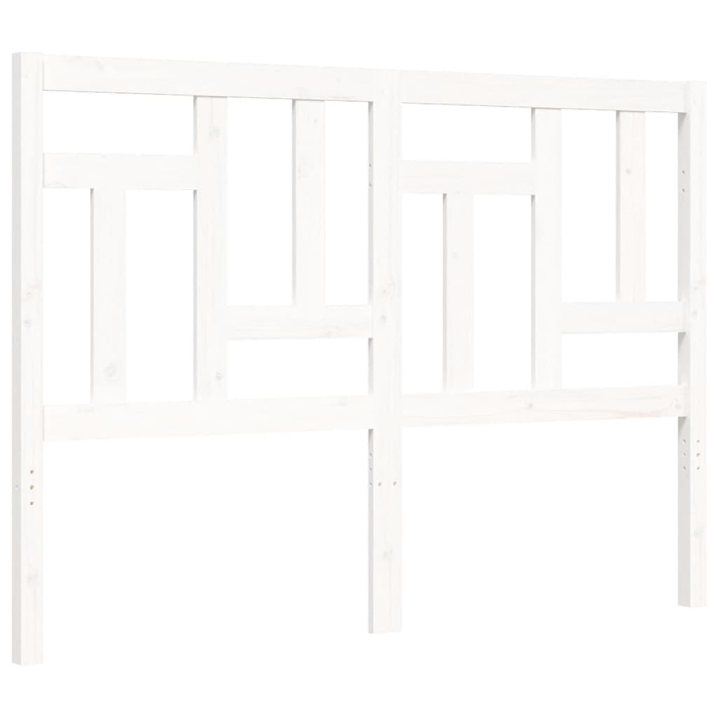 Bed frame without mattress white solid pine wood