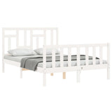 Cadre de lit sans matelas blanc 140x190 cm bois de pin massif