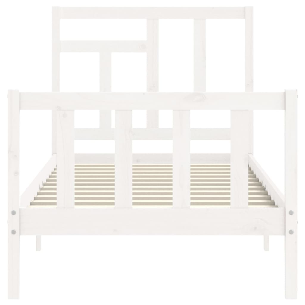 Cadre de lit sans matelas blanc 90x200 cm bois de pin massif