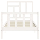 Cadre de lit sans matelas blanc 90x200 cm bois de pin massif