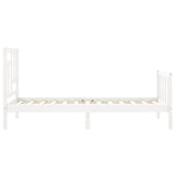 Cadre de lit sans matelas blanc 90x200 cm bois de pin massif