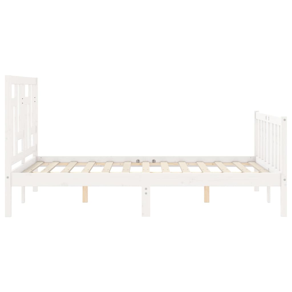 Cadre de lit sans matelas blanc 120x200 cm bois de pin massif