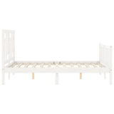 Cadre de lit sans matelas blanc 120x200 cm bois de pin massif