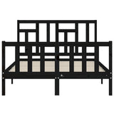 Cadre de lit sans matelas noir 120x200 cm bois de pin massif