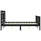 Cadre de lit sans matelas noir 120x200 cm bois de pin massif