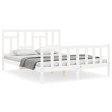 Cadre de lit sans matelas blanc bois de pin massif