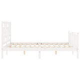 Cadre de lit sans matelas blanc bois de pin massif