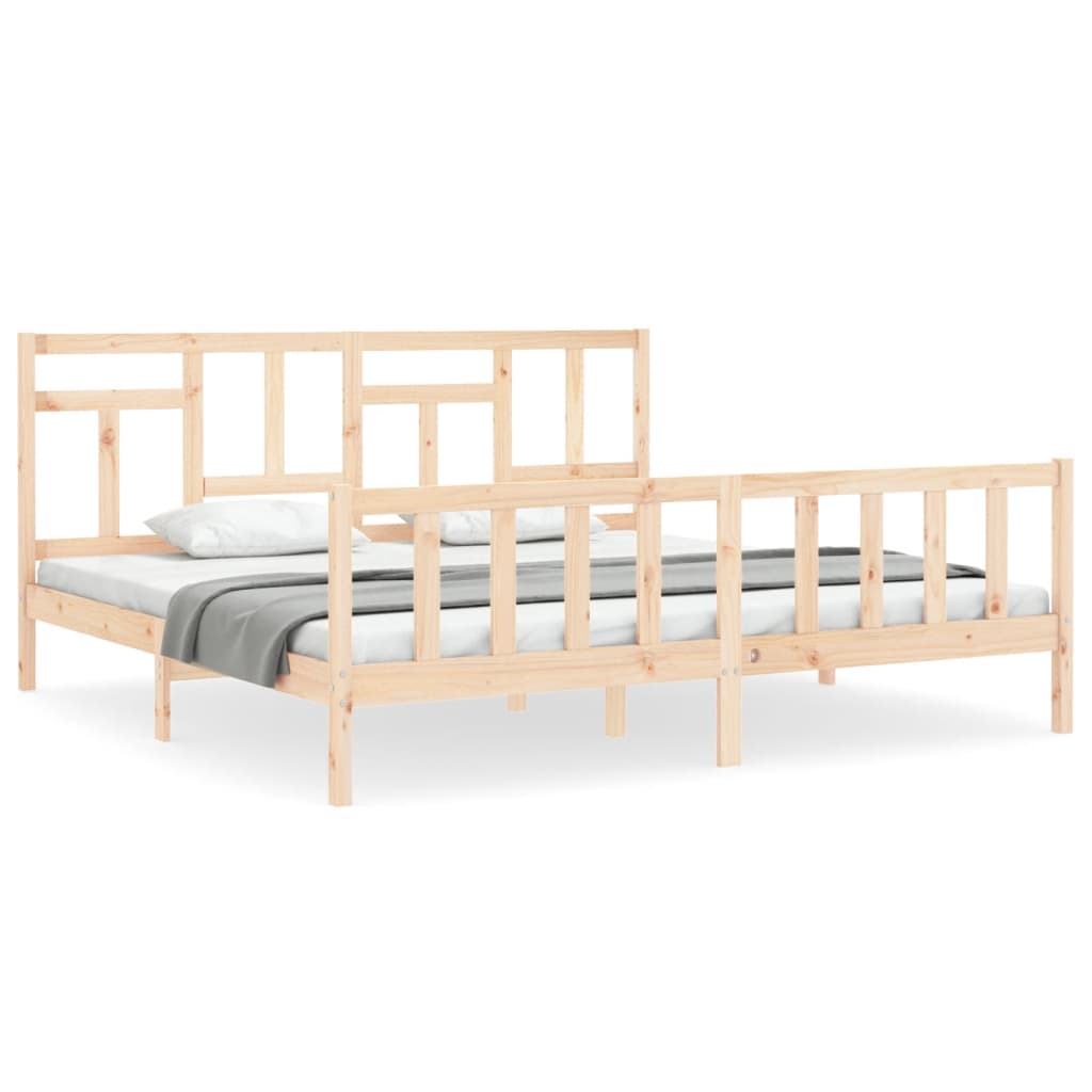 Cadre de lit sans matelas bois massif de pin