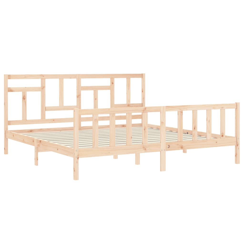 Cadre de lit sans matelas bois massif de pin