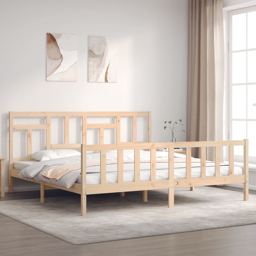 Cadre de lit sans matelas bois massif de pin