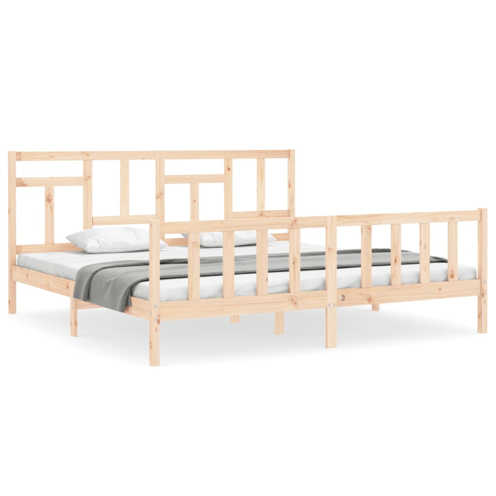 Cadre de lit sans matelas 200x200 cm bois massif de pin