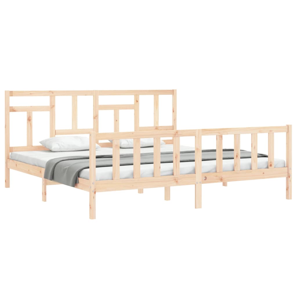 Cadre de lit sans matelas 200x200 cm bois massif de pin