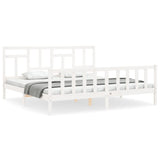 Cadre de lit sans matelas blanc 200x200 cm bois massif de pin