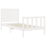 Cadre de lit sans matelas blanc bois de pin massif