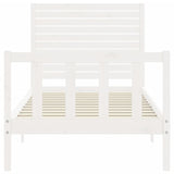 Cadre de lit sans matelas blanc bois de pin massif