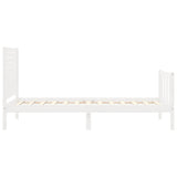 Cadre de lit sans matelas blanc bois de pin massif