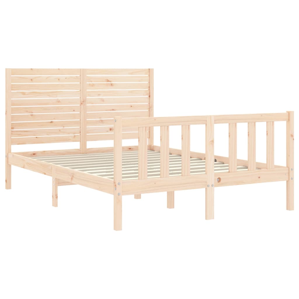 Cadre de lit sans matelas bois de pin massif