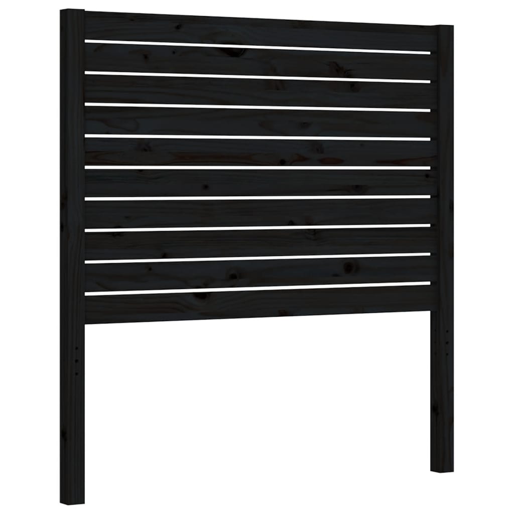 Cadre de lit sans matelas noir 90x200 cm bois de pin massif