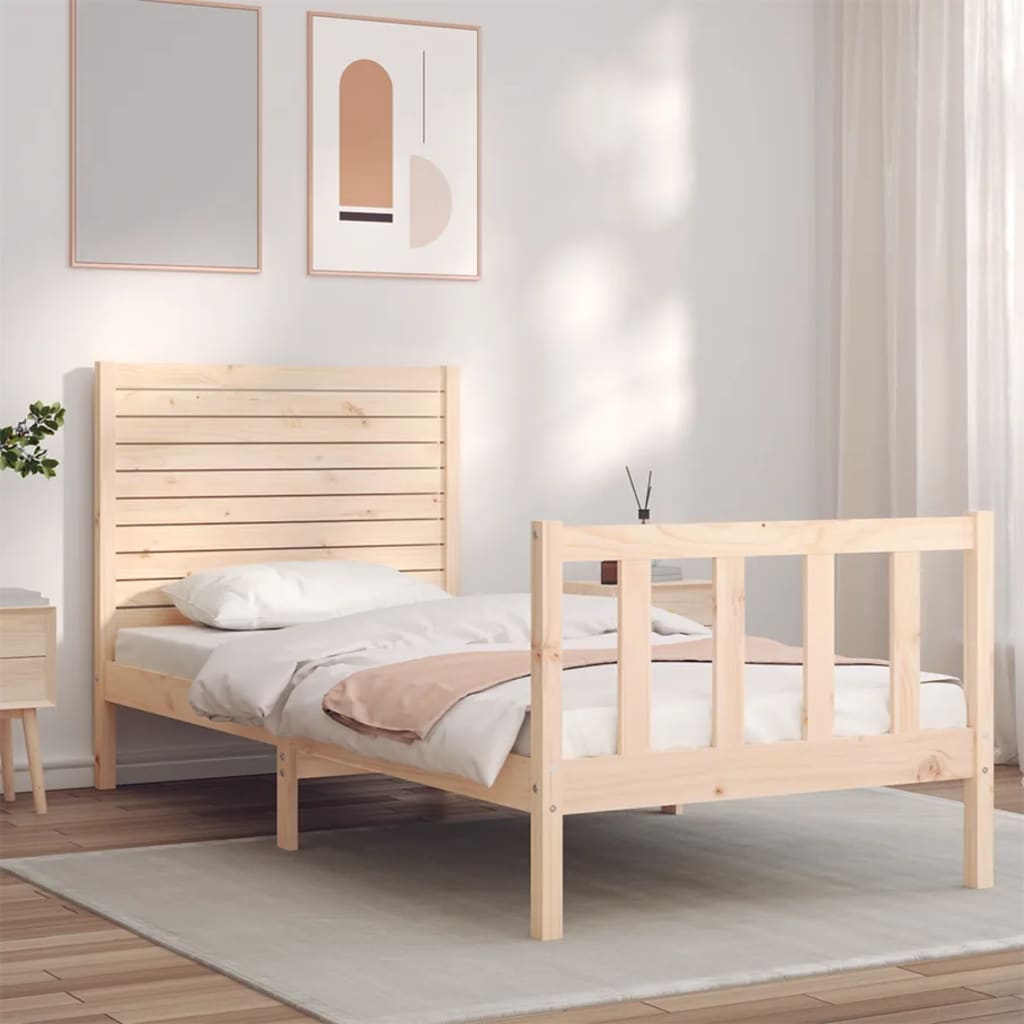 Cadre de lit sans matelas 100x200 cm bois massif de pin