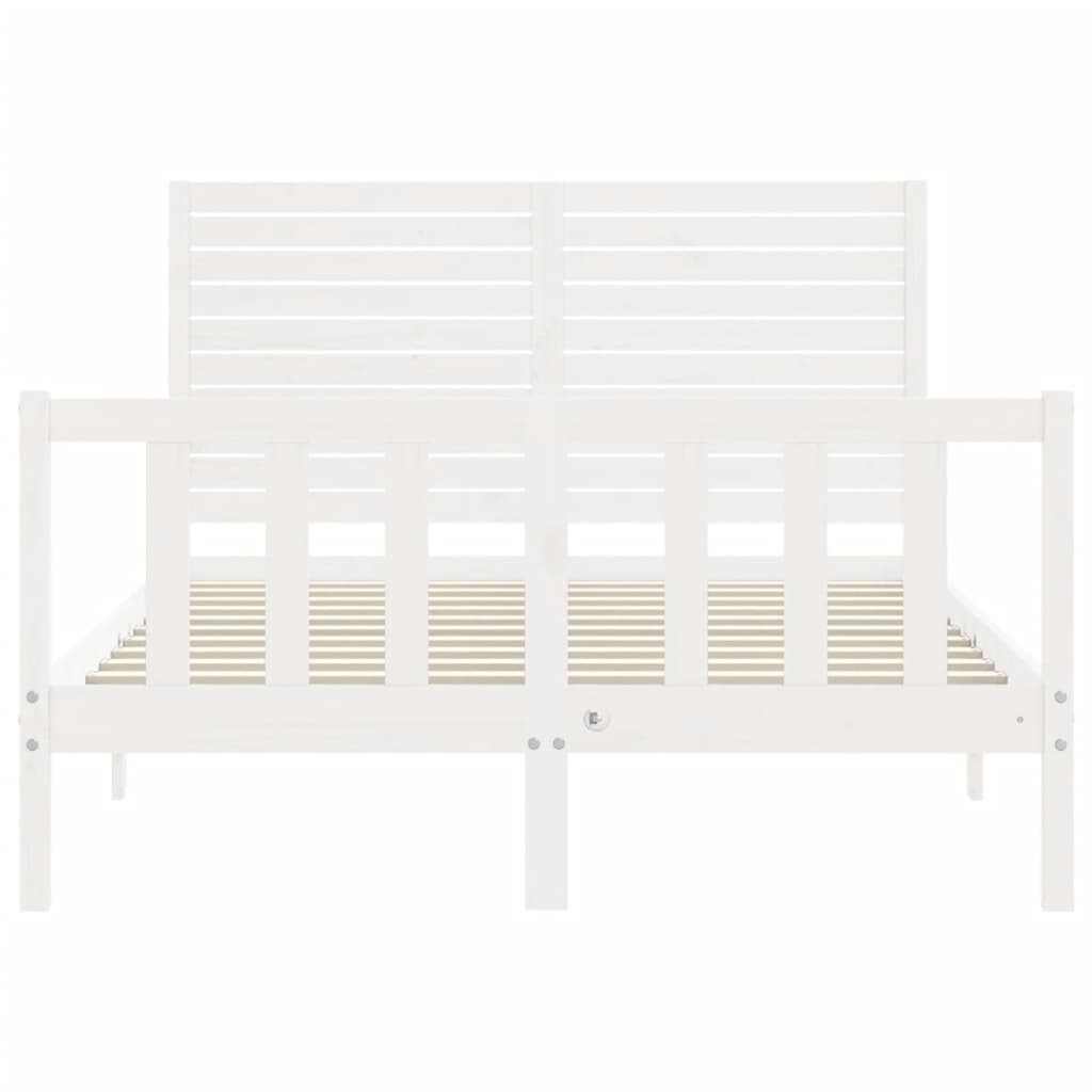 Cadre de lit sans matelas blanc 120x200 cm bois de pin massif