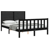 Bed frame without mattress black 120x200 cm solid pine wood