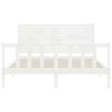 Cadre de lit sans matelas blanc bois de pin massif