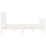 Cadre de lit sans matelas blanc bois de pin massif