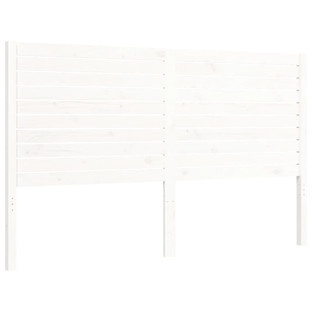 Cadre de lit sans matelas blanc bois de pin massif