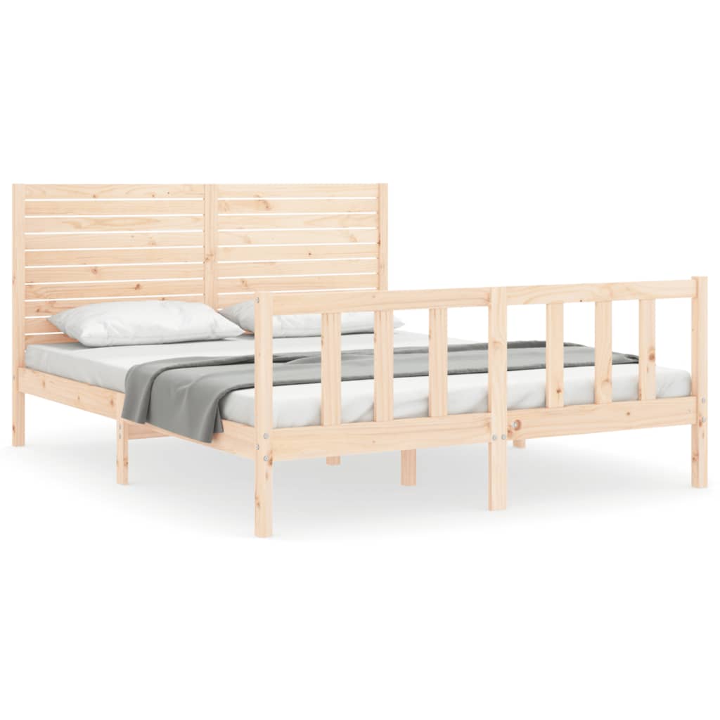 Bed frame without mattress 160x200 cm solid pine wood