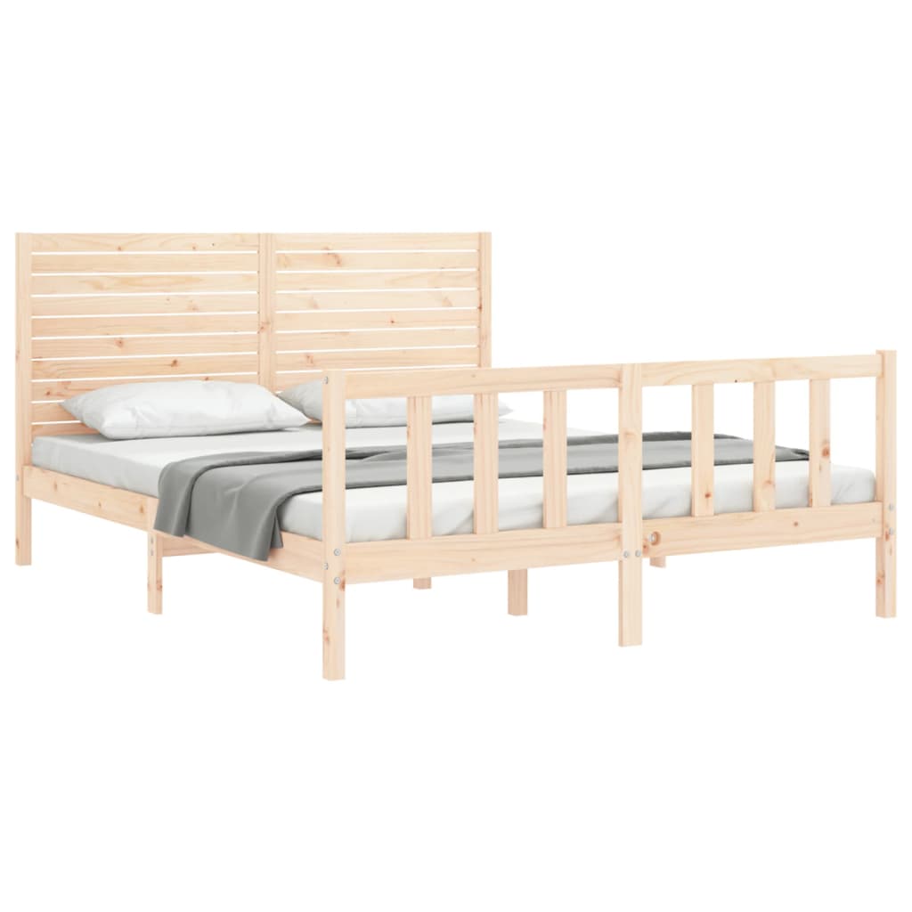 Bed frame without mattress 160x200 cm solid pine wood