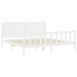 Cadre de lit sans matelas blanc 200x200 cm bois massif de pin