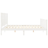 Cadre de lit sans matelas blanc 200x200 cm bois massif de pin