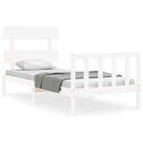 Cadre de lit sans matelas blanc bois de pin massif