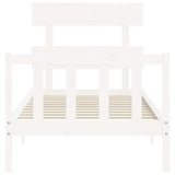 Cadre de lit sans matelas blanc bois de pin massif