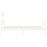 Cadre de lit sans matelas blanc bois de pin massif