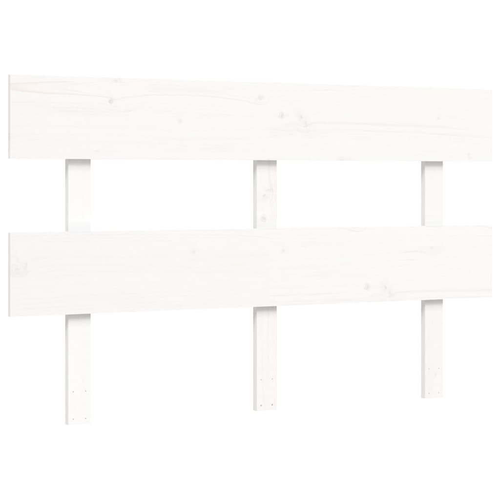 Cadre de lit sans matelas blanc bois de pin massif