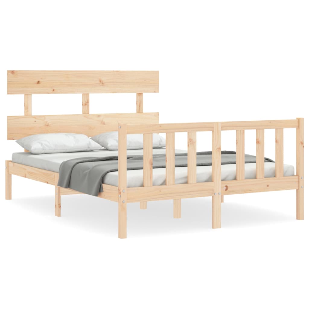 Cadre de lit sans matelas 140x190 cm bois de pin massif