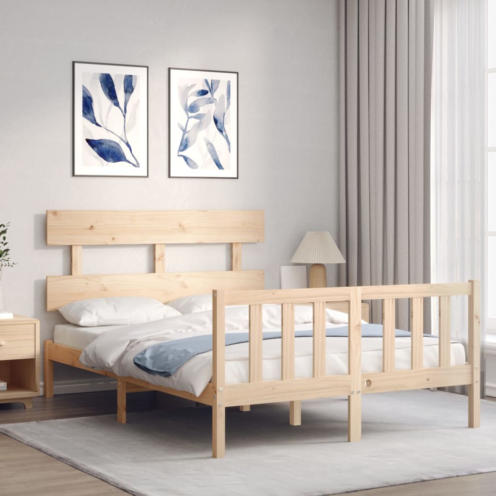 Cadre de lit sans matelas 140x190 cm bois de pin massif