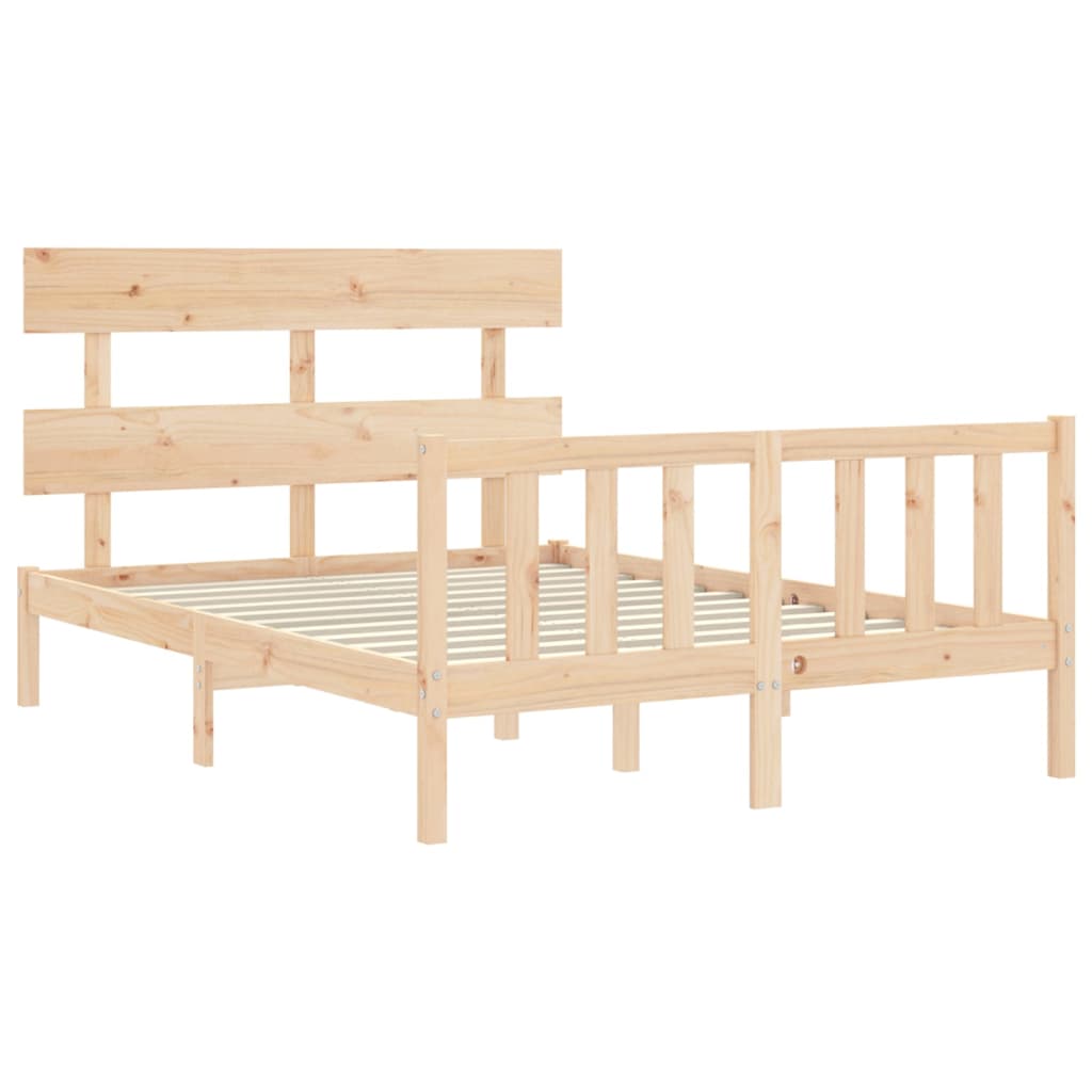 Cadre de lit sans matelas 140x190 cm bois de pin massif