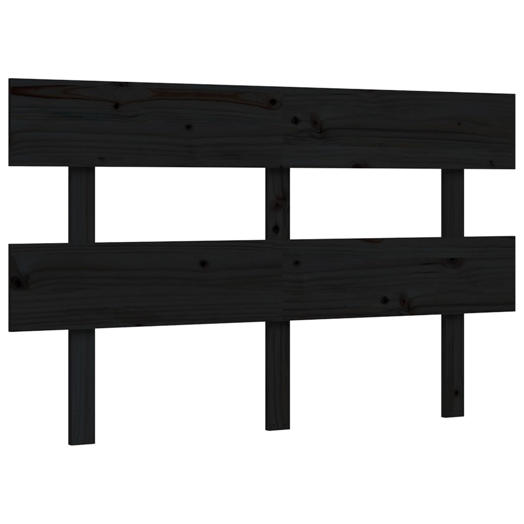 Cadre de lit sans matelas noir 140x190 cm bois de pin massif