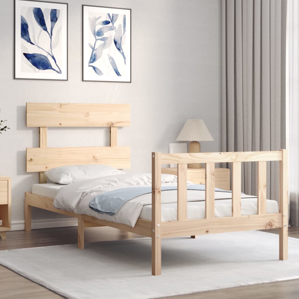 Cadre de lit sans matelas 90x200 cm bois de pin massif