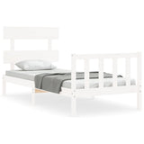 Cadre de lit sans matelas blanc 90x200 cm bois de pin massif