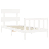 Cadre de lit sans matelas blanc 90x200 cm bois de pin massif