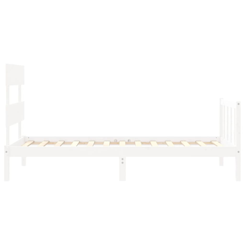 Cadre de lit sans matelas blanc 90x200 cm bois de pin massif