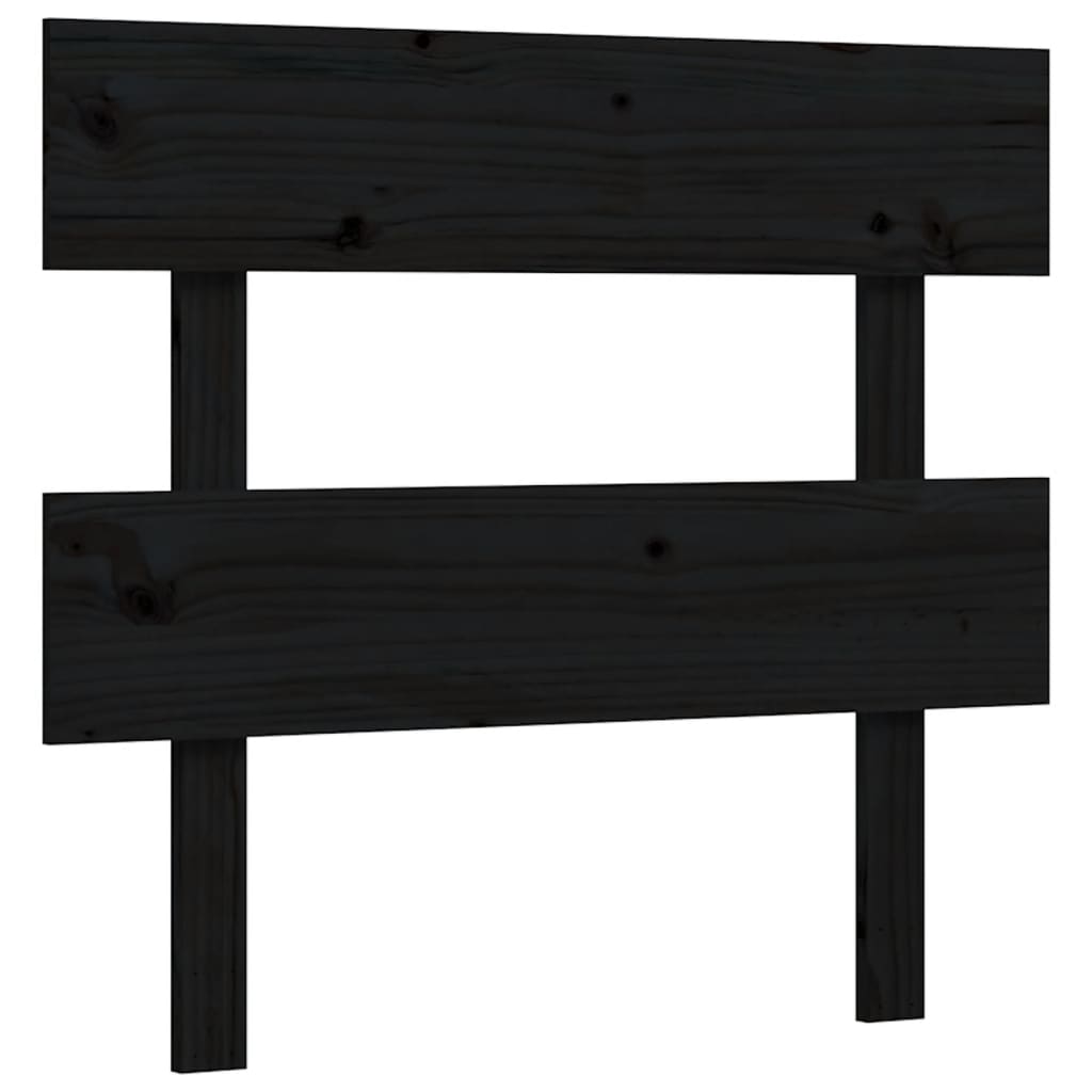 Cadre de lit sans matelas noir 90x200 cm bois de pin massif