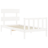 Cadre de lit sans matelas blanc 100x200 cm bois de pin massif