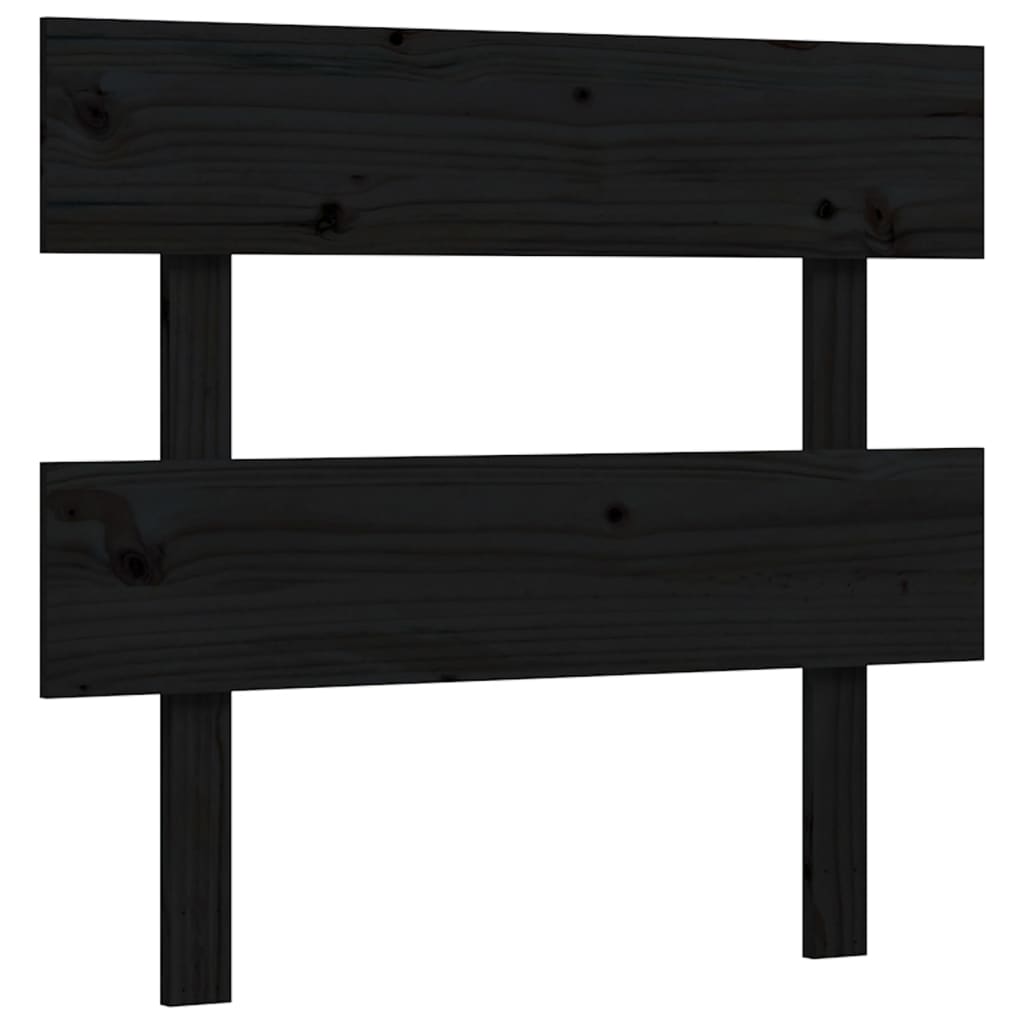 Cadre de lit sans matelas noir 100x200 cm bois massif de pin