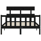 Bed frame without mattress black 120x200 cm solid pine wood