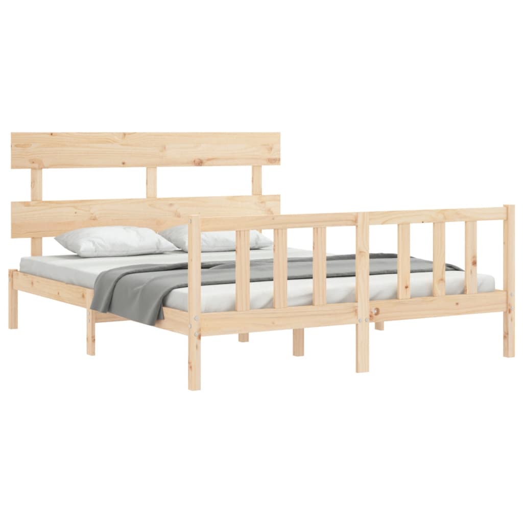 Bed frame without mattress 160x200 cm solid pine wood