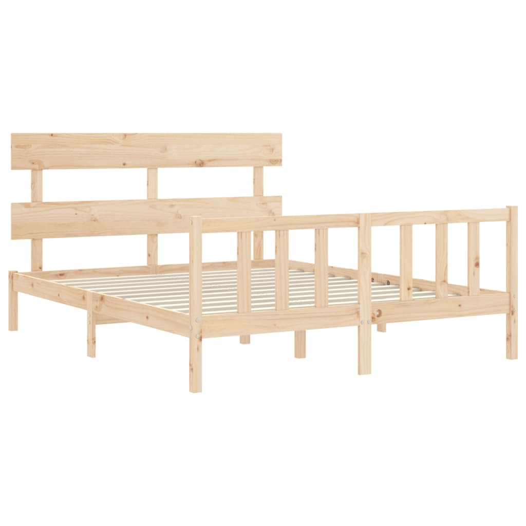 Bed frame without mattress 160x200 cm solid pine wood